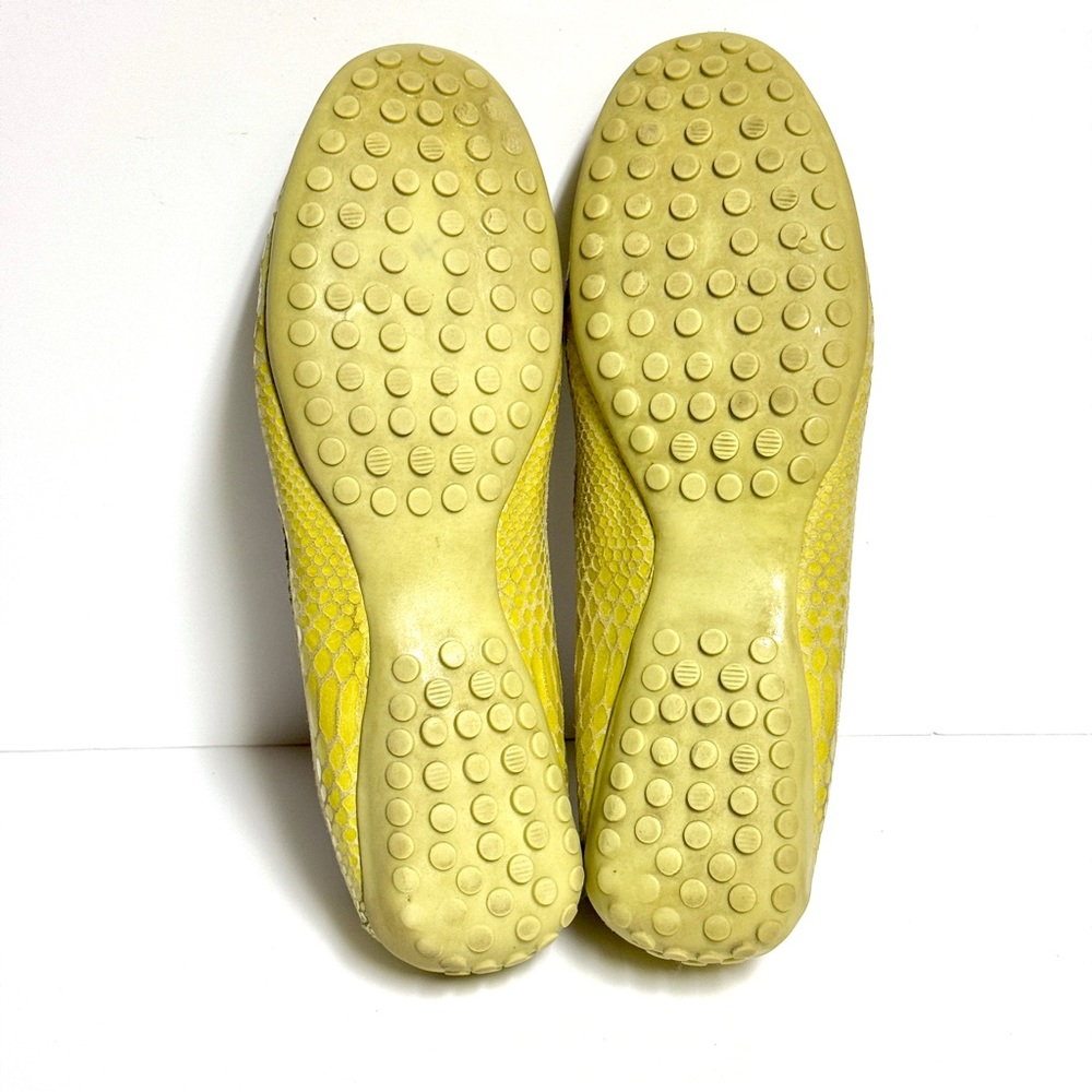 Vaneli Lime Green Loafers Snakeskin Driving Mocassins Shoes Tassels Womens 8A - Picture 4 of 10
